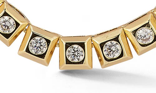 Chloe & Madison Chloe And Madison Cz Square Link Necklace In Gold