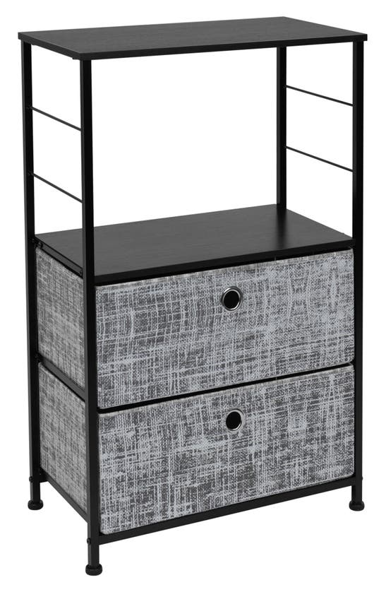 Sorbus Gray 2-drawer End Table In Grey Black