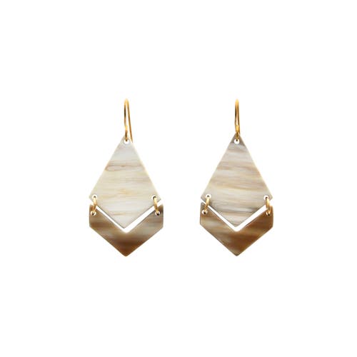 Shop Maadili Collective Deco Chevron Earrings In White