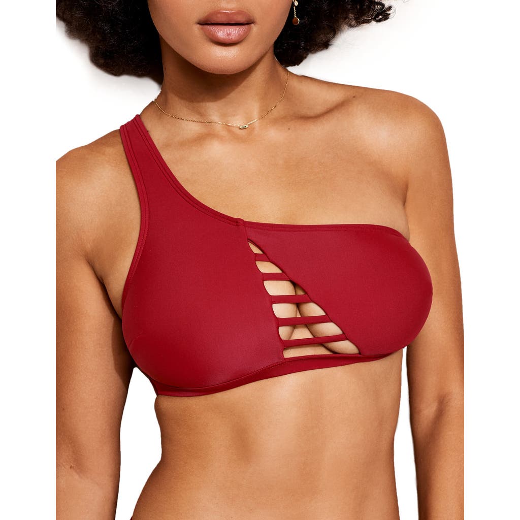 Adore Me Elle Swimwear Bikini Bottom In Dark Red