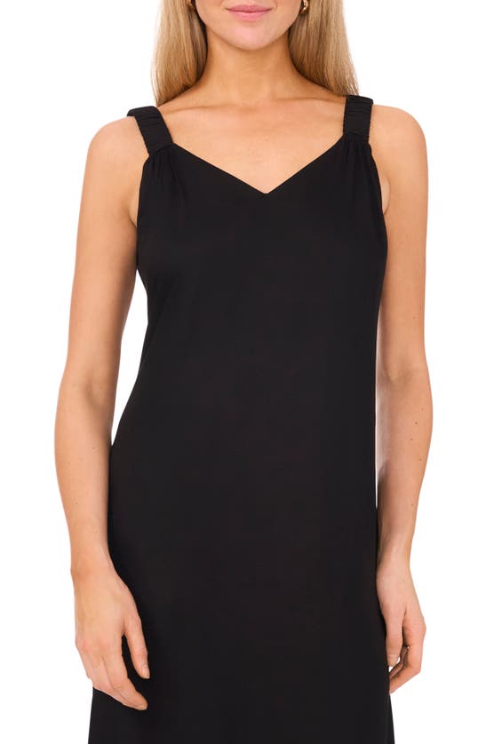 Shop Halogen Scrunched Strap Sleeveless Maxi Dress In Rich Black