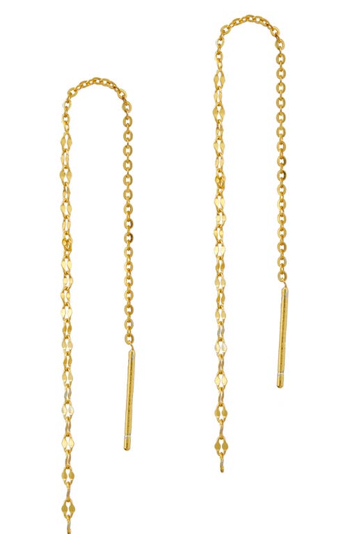 Savvy Cie Jewels Chain Threader Earrings In Gold