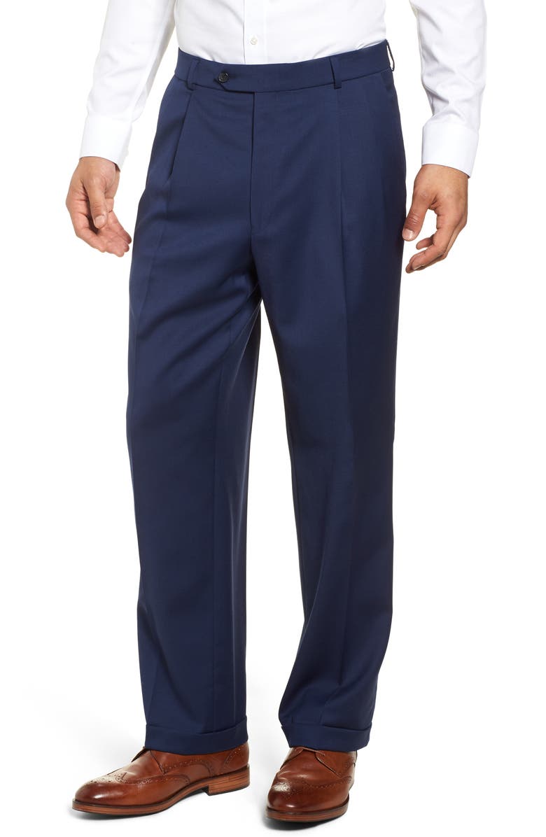 Ballin Classic Fit Pleated Solid Wool Dress Pants | Nordstrom