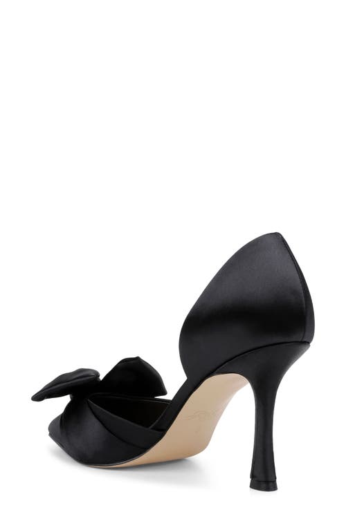 Jewel Badgley Mischka Women's Sidney Slip On Evening Bow Pumps In Black Satin
