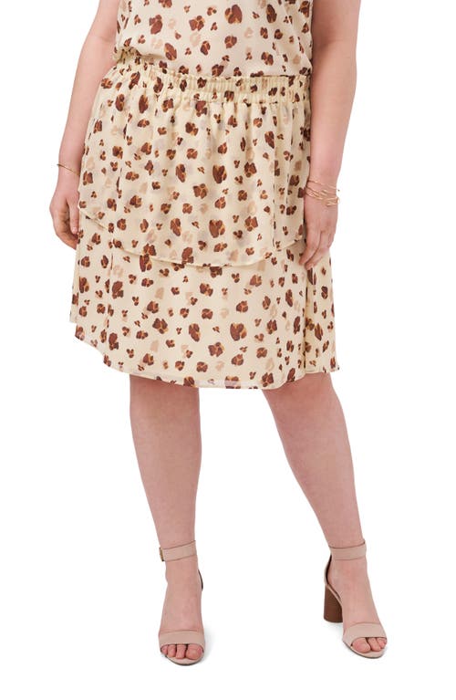 Double Layer Skirt in Floating Leopard