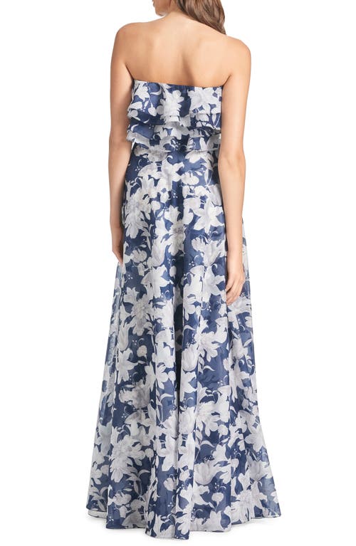 Sachin & Babi Women's Frivolla Ruffled Printed-organza Gown In Alto Blu Fiore