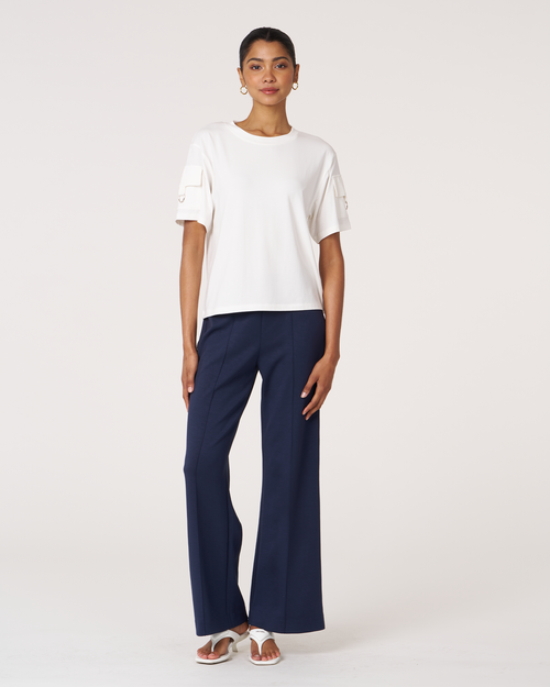 Rebody Active Cargo Short Sleeve Top In White