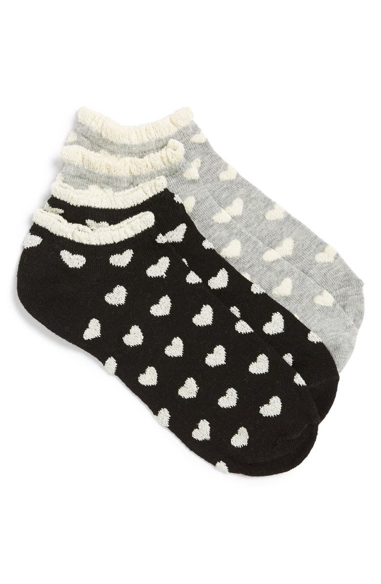 Girly Heart Print Ankle Socks (2-Pack) | Nordstrom