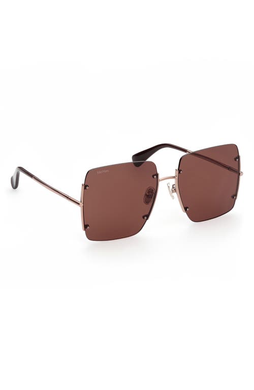 Shop Max Mara 60mm Geometric Sunglasses In Bronze/other/brown