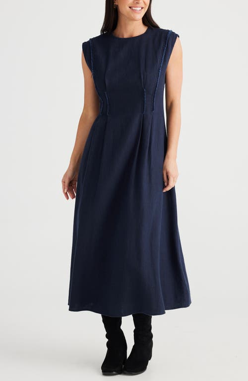 Shop Brave + True Brave+true Fortuna Sleeveless A-line Dress In Navy