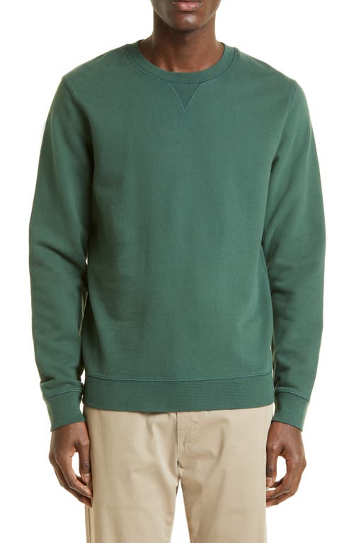 French Terry Crewneck Sweatshirt in Dark Green