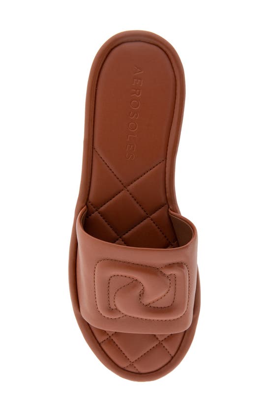 Shop Aerosoles Jilda Slide Sandal In Ginger Bread Leather
