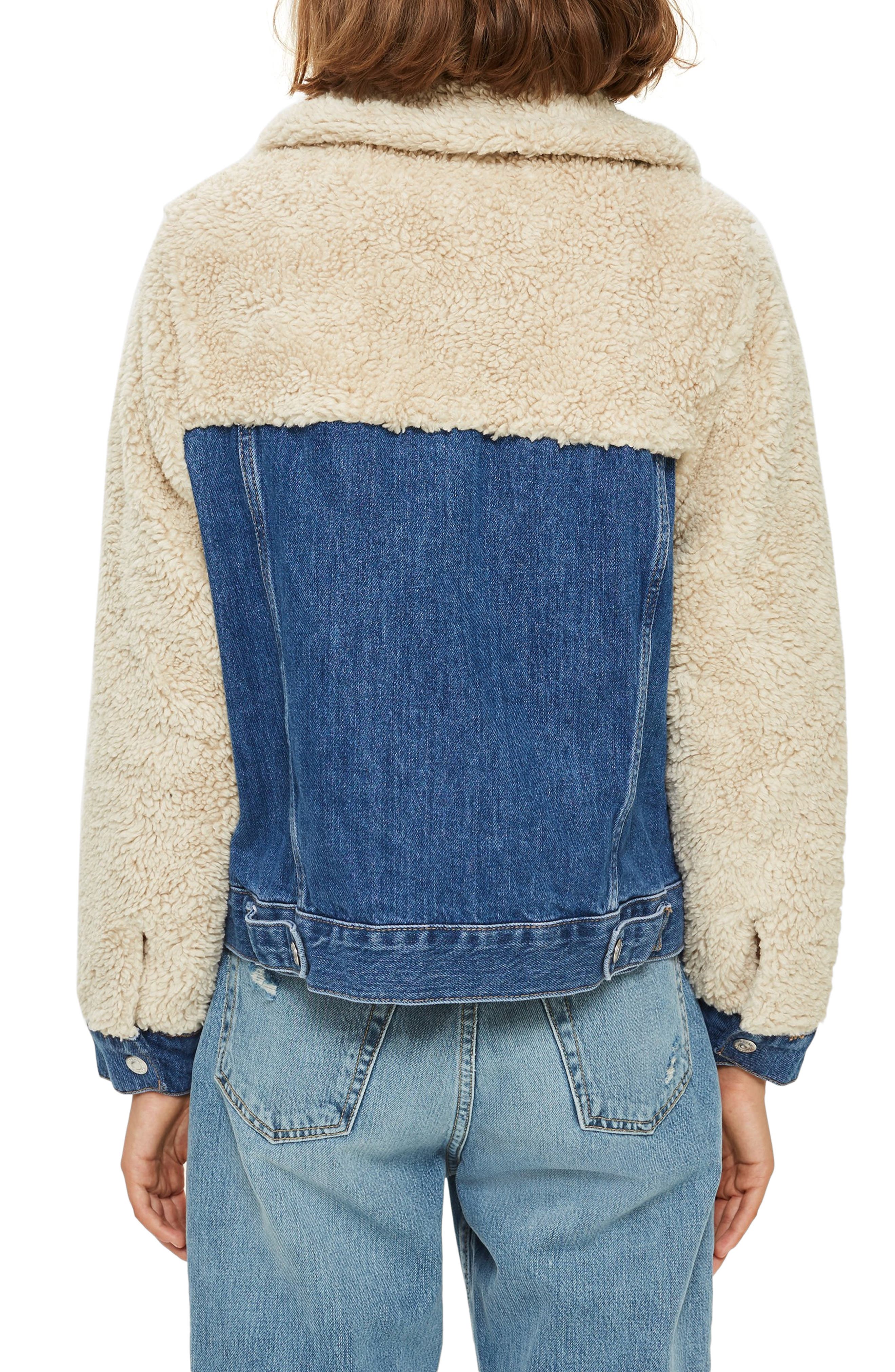 topshop hybrid borg jacket