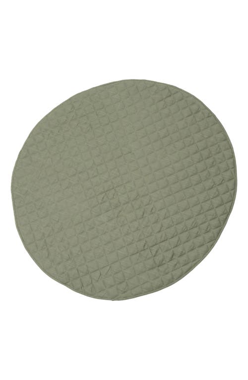 Poppyseed Play Linen Round Play Mat in Olive Green at Nordstrom