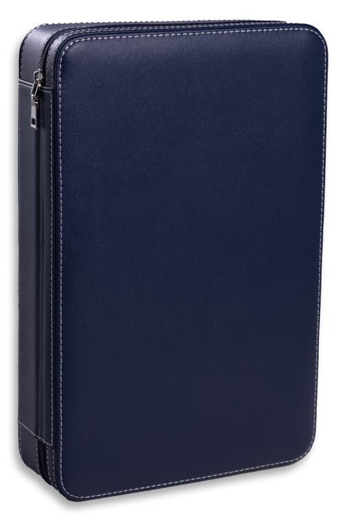 Bey-berk Leather Watch & Glasses Case In Blue