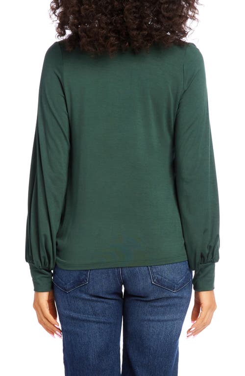 Shop Karen Kane Twist Hem Long Sleeve Top In Forest