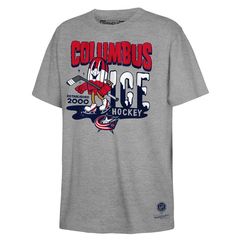 Shop Mitchell & Ness Youth  Gray Columbus Blue Jackets Popsicle T-shirt