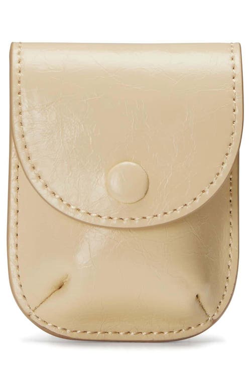 Shop Oryany Rookie Crescent Crackled Leather Crossbody Bag In Butter Cream