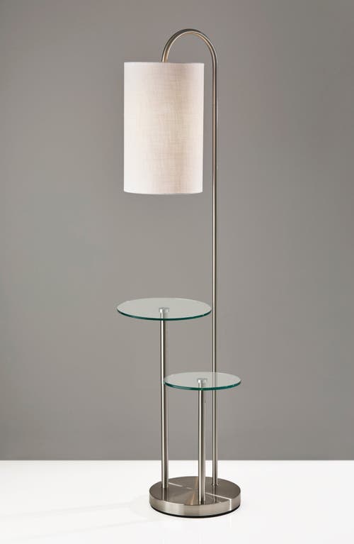Adesso Lighting Leonard Shelf Floor Lamp In Brushed Steel