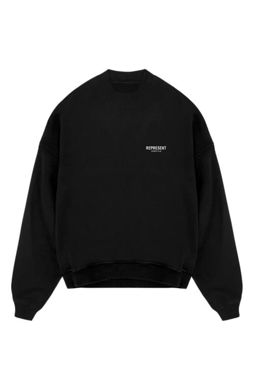 Represent Owners Club Logo Printed Crewneck Sweatshirt In Black