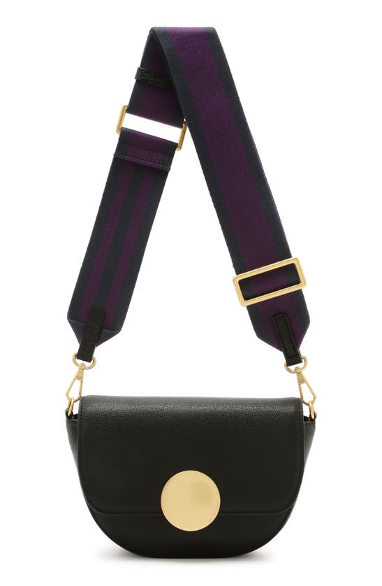 Shop Oryany Lottie Leather Saddle Crossbody Bag In Black