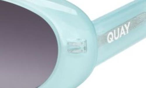Quay Australia Felt Cute 52mm Gradient Small Oval Sunglasses In Mint/smoke