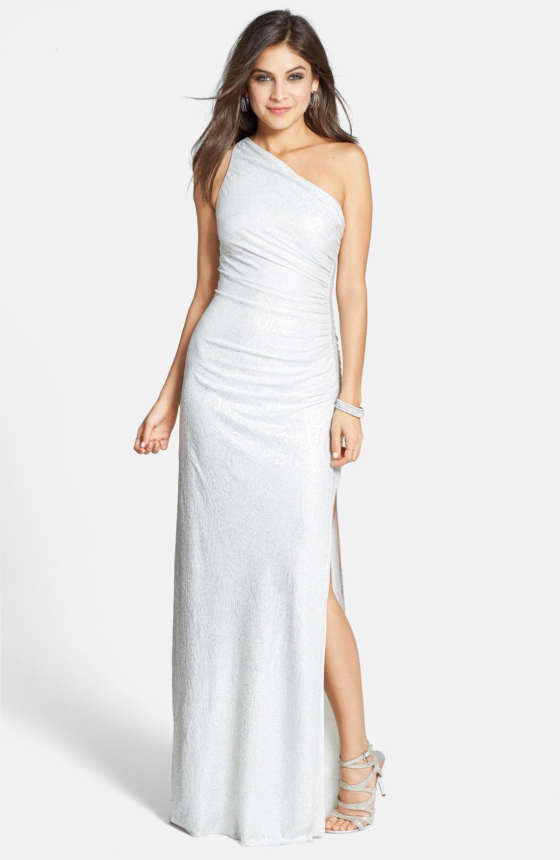 Laundry by Shelli Segal Embossed OneShoulder Gown Nordstrom