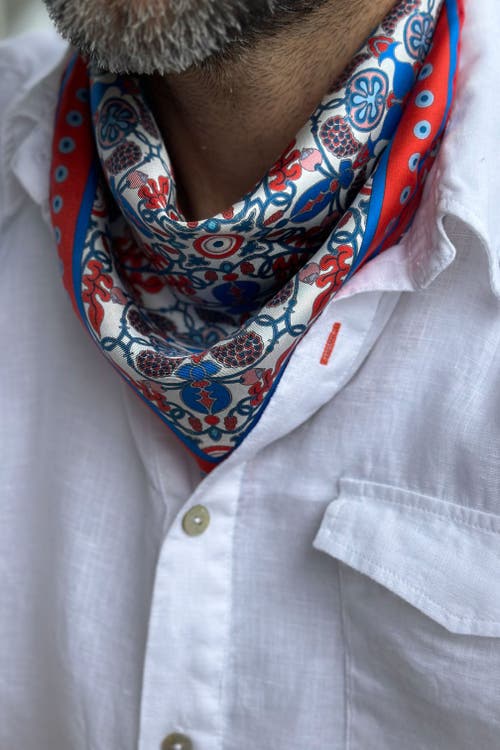 Elizabetta Barbaresco - Hand Rolled Silk Neckerchief In Red