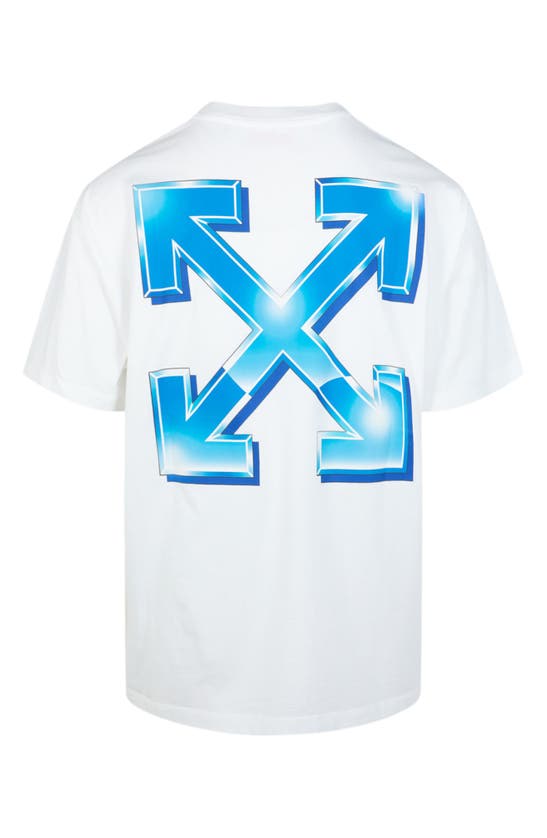 Shop Off-white Blue Metal Arrow Cotton Graphic T-shirt