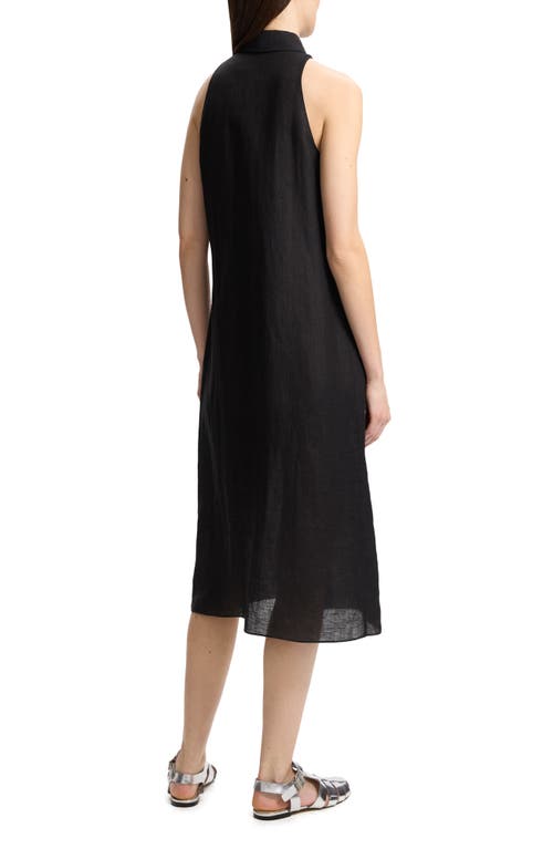 Shop Theory Sleeveless Button-up Midi Shirtdress In Black