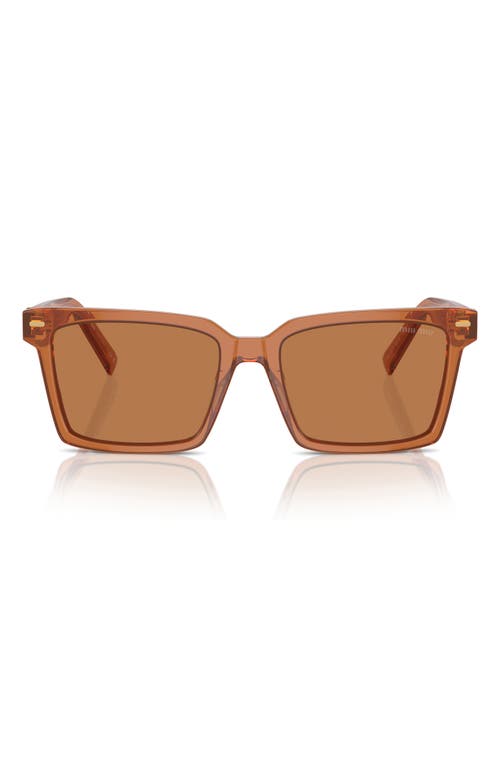 Miu Miu 55mm Rectangular Sunglasses In Brown