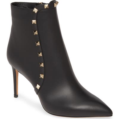 Valentino Garavani Rockstud Pointy Toe Bootie - Black