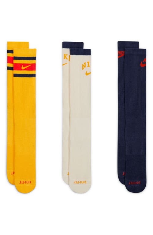 Nike Everyday Plus Assorted 3-pack Dri-fit Cushioned Crew Socks In Multi-color