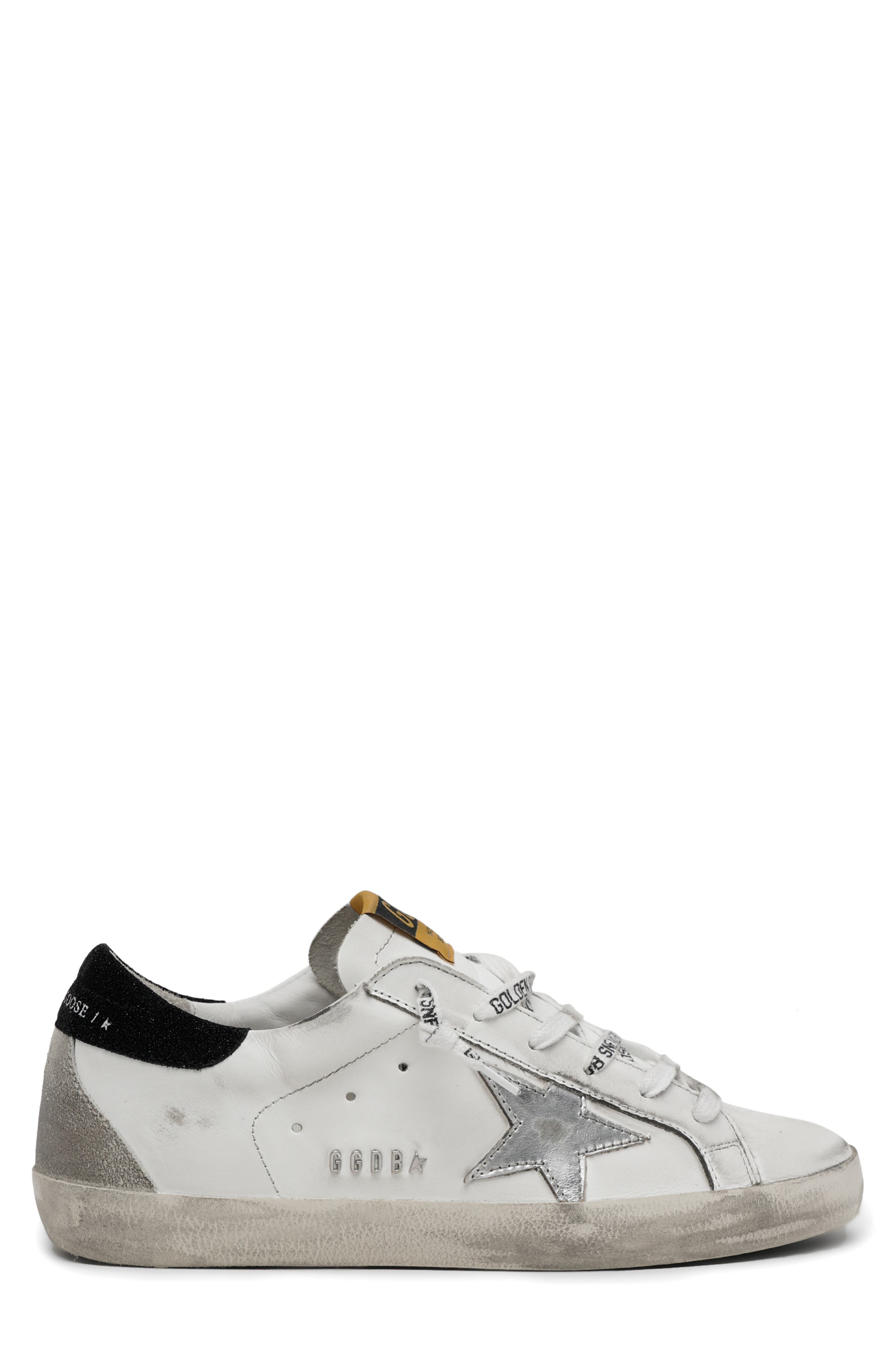 silver and black golden goose