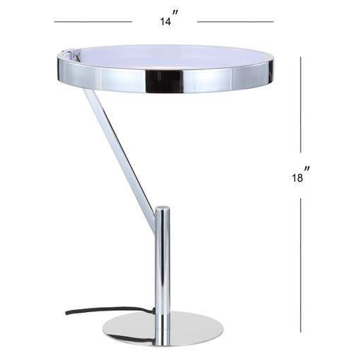 Shop Jonathan Y Owen Integrated Led Metal Table Lamp In Chrome