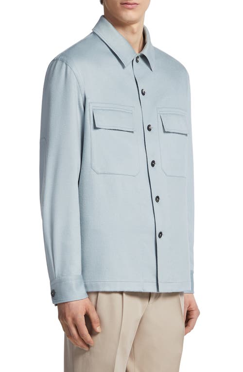 ZEGNA Oasi Cashmere Overshirt Glacier Blue at Nordstrom,