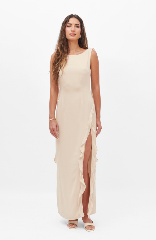 Shop Nanas Nana's Sophia Maxi Dress In Light Beige