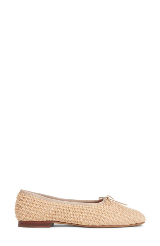 Mansur Gavriel Square Toe Ballerina In Natural