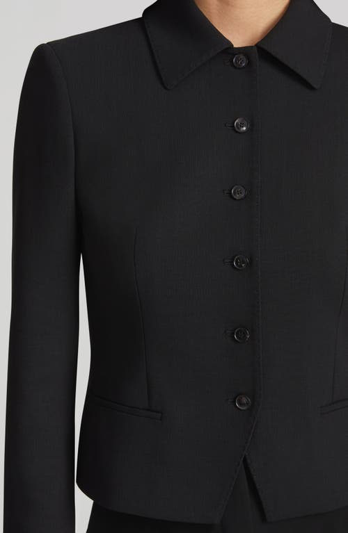 Lafayette 148 Petite Responsible Wool Double Face Tailored Cropped Jacket In Black