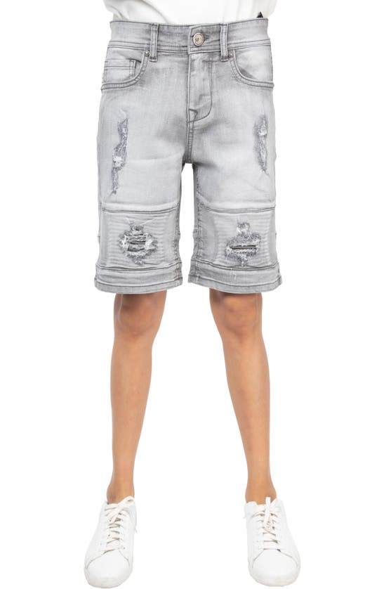 X-ray Xray Kids' Distressed Denim Shorts In Light Grey