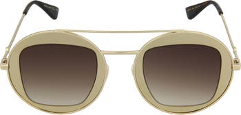 Chainlink Trimmed Round Sunglasses in Metallic - Gucci