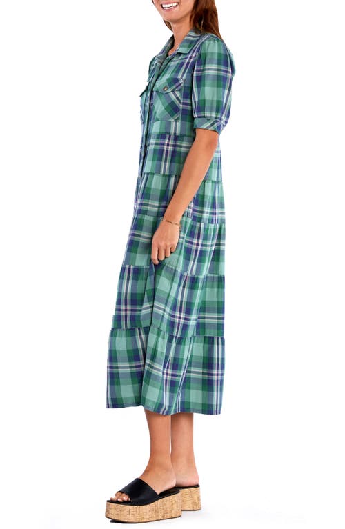 Shop Billy T Lyla Plaid Tiered Shirtdress In Tree Farm Plaid