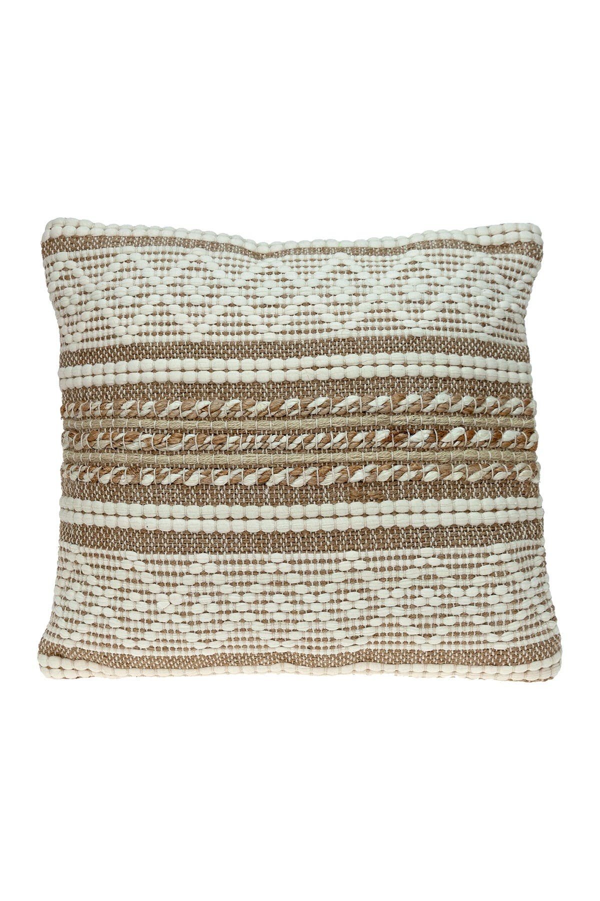 Parkland Collection Lennon Transitional Ivory Throw Pillow In Brown Overflow