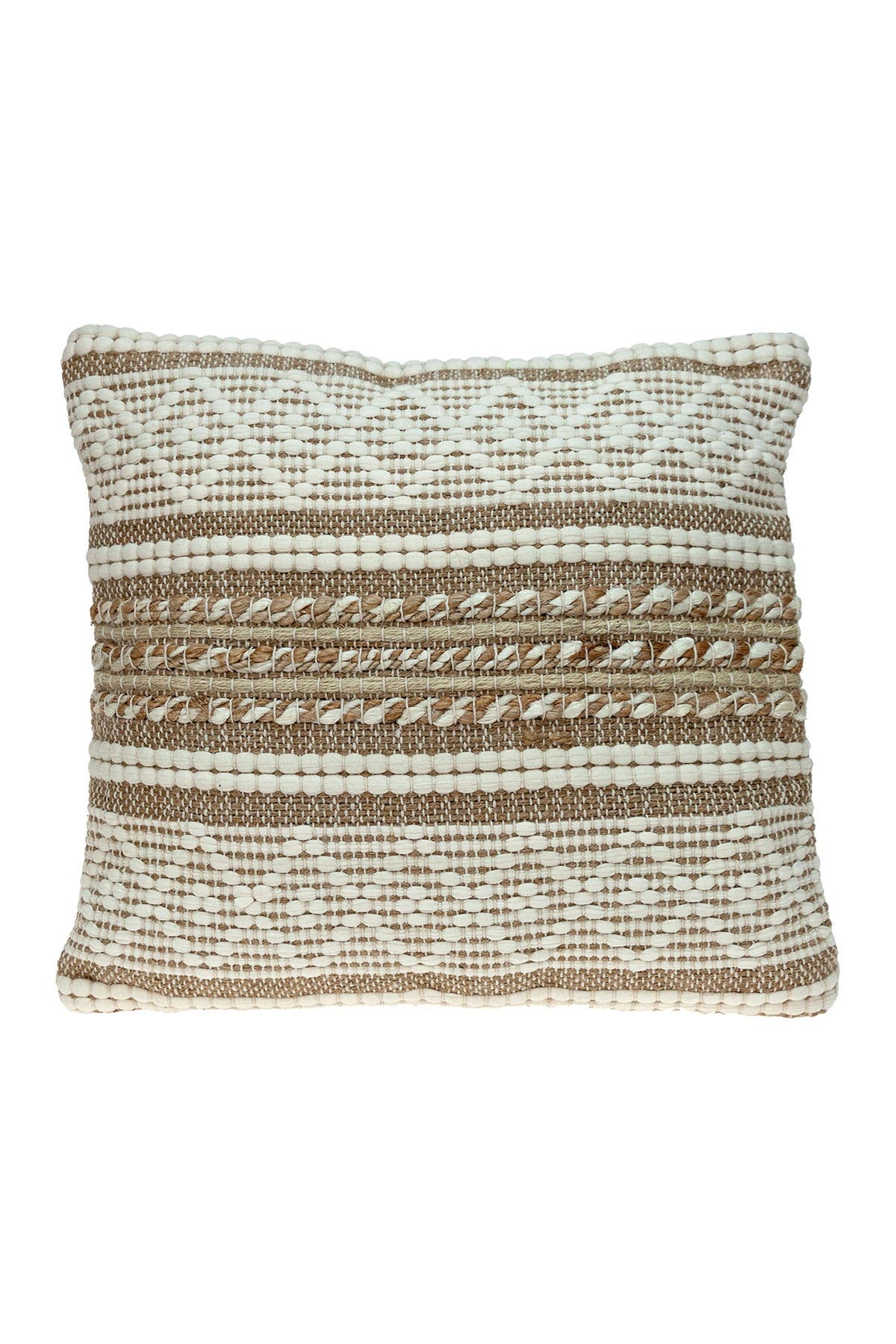 Parkland Collection Lennon Transitional Ivory Throw Pillow In Brown Overflow