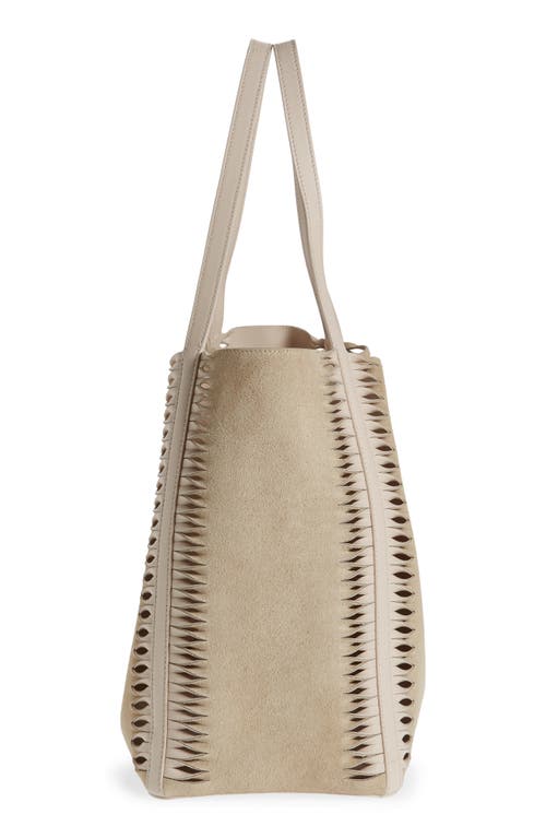 Chloé Beige Louela Suede Tote Bag In Pearl Beige