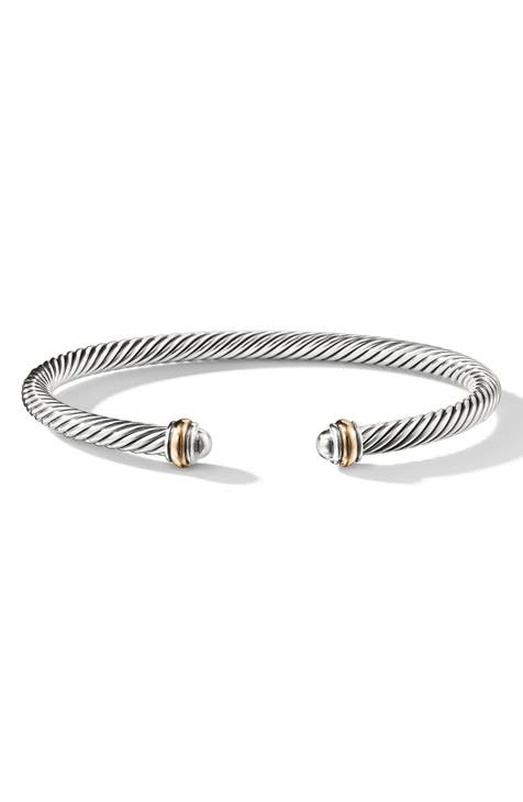 Cable Classics Sterling Silver & 18K Yellow Gold Bracelet, 4mm