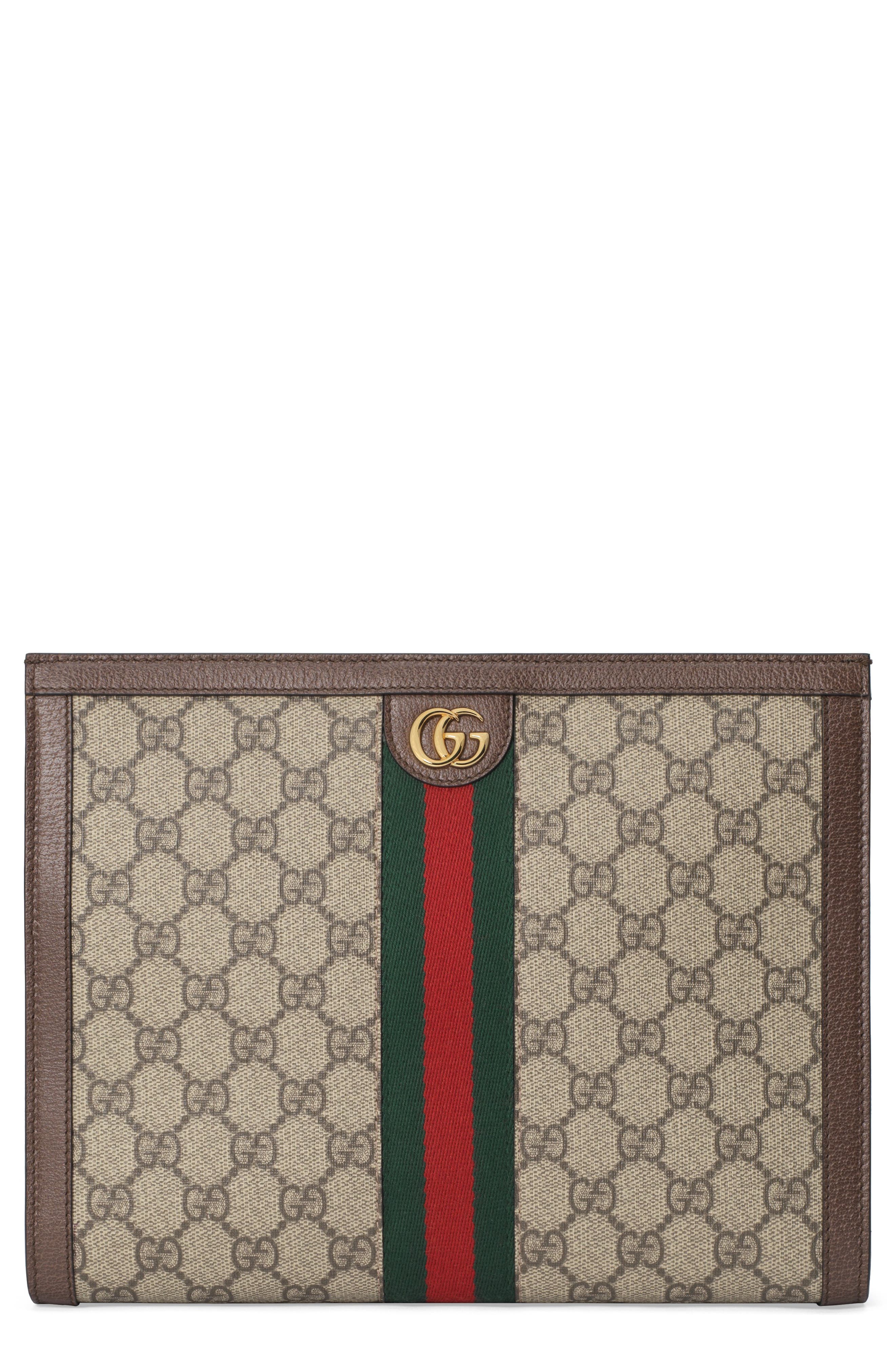 gucci ophidia large gg supreme pouch clutch bag