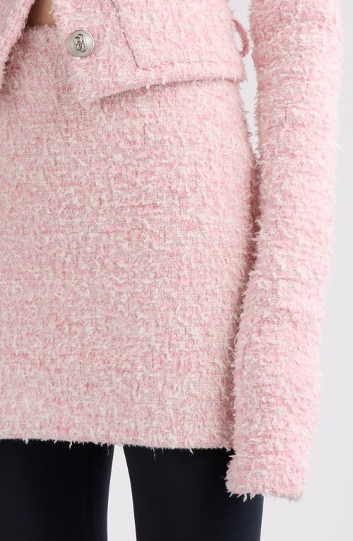 Shop Balenciaga Cotton Blend Bouclé Knit Miniskirt In 5000 Pink