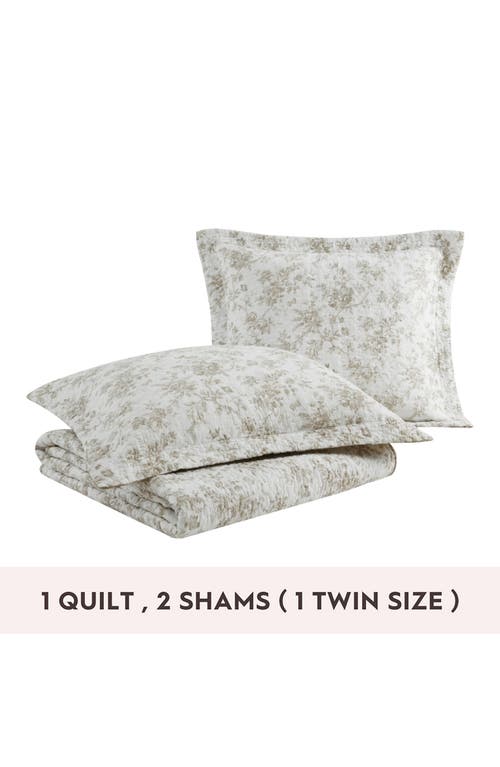 Laura Ashley Walled Garden Quilt & Sham Set In Mocha