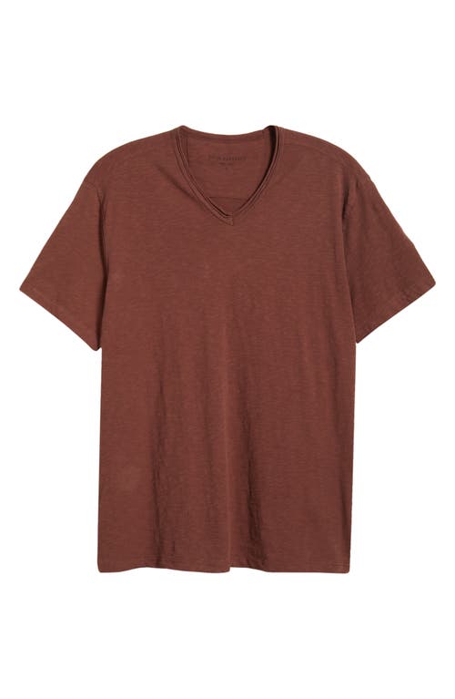 Miles Slub Organic Cotton V-Neck T-Shirt in Mauvewood